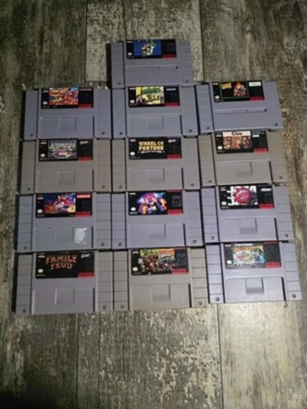 SNES Nintendo Console Bundle w/ 14 Games, Controllers, -tested